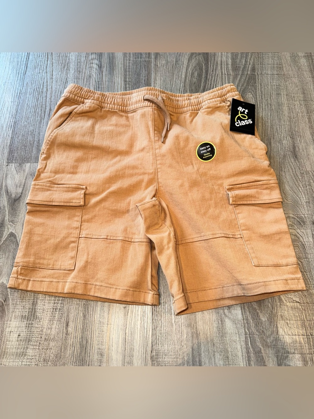 Art Class Boys Tan Cargo Shorts with Drawstring Waist XXL 16/18